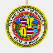 Flagge von Honolulu, Hawai’i Keramik Ornament (Vorne)