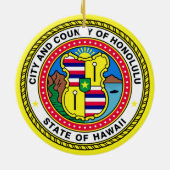 Flagge von Honolulu, Hawai’i Keramik Ornament (Hinten)