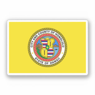 Flagge von Honolulu, Hawaii Aufkleber
