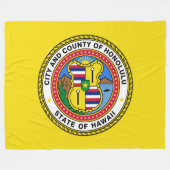 Flagge von Honolulu (Hawaii) Fleecedecke (Vorderseite (Horizontal))