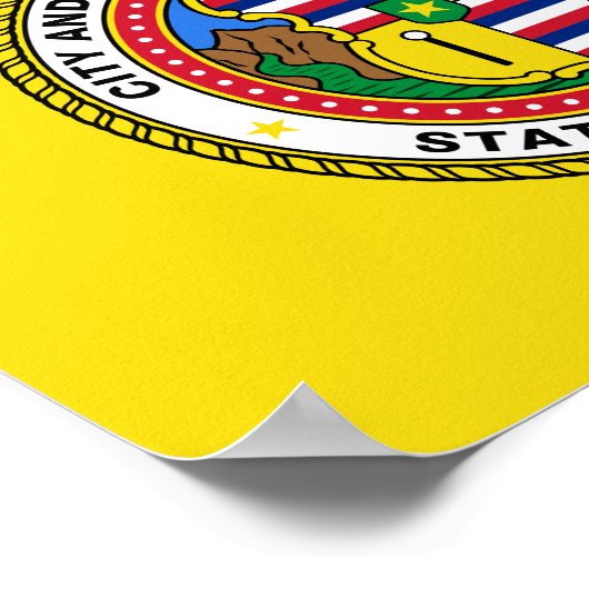 Flagge von Honolulu, Hawaii Poster (Ecke)