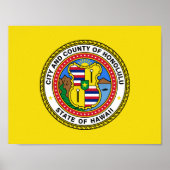 Flagge von Honolulu, Hawaii Poster (Vorne)