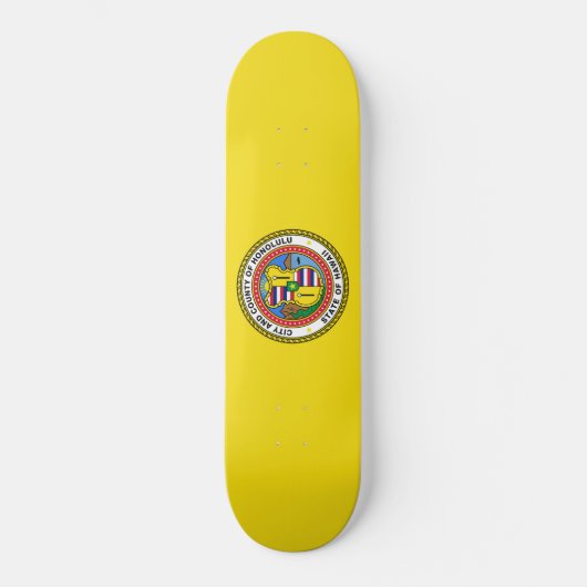 Flagge von Honolulu (Hawaii) Skateboard (Vorderseite)