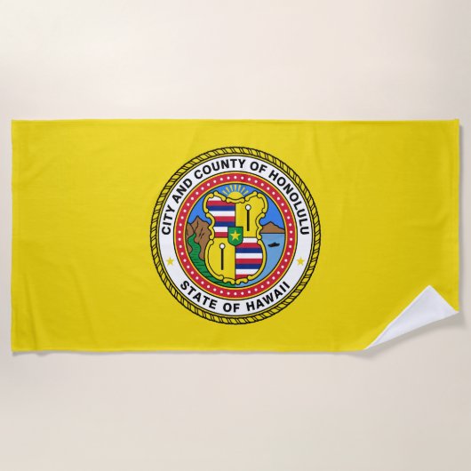 Flagge von Honolulu (Hawaii) Strandtuch (Vorderseite)