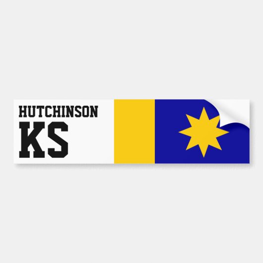 Flagge von Hutchinson, Kansas Autoaufkleber (Vorne)