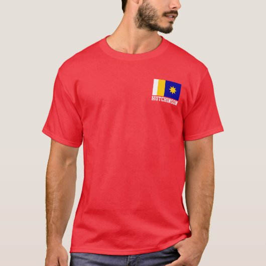 Flagge von Hutchinson, T - Shirt Kansas (Vorderseite)