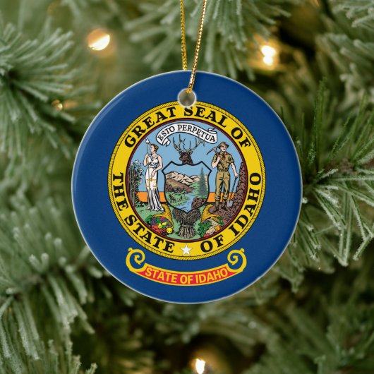 Flagge von Idaho Keramik Ornament (Baum)