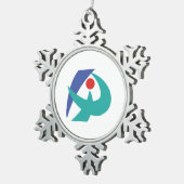 Flagge von Iga, Mie, Japan Schneeflocken Zinn-Ornament (Rechts)