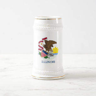 FLAGGE VON ILLINOIS BIERGLAS