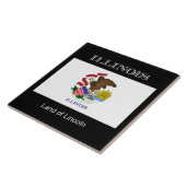 Flagge von Illinois, etikettiert, Fliese (Seite)