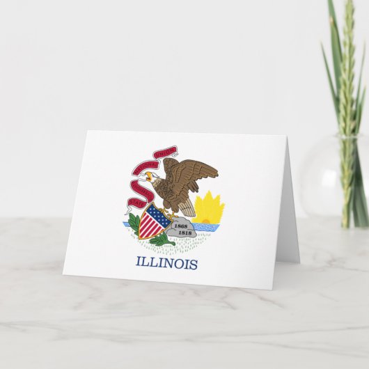 Flagge von Illinois Karte (Vorderseite)