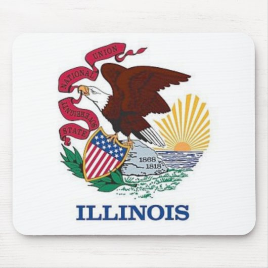 Flagge von Illinois Mousepad (Vorne)
