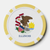 Flagge von Illinois Pokerchips (Rückseite)