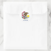 Flagge von Illinois Runder Aufkleber (Tasche)