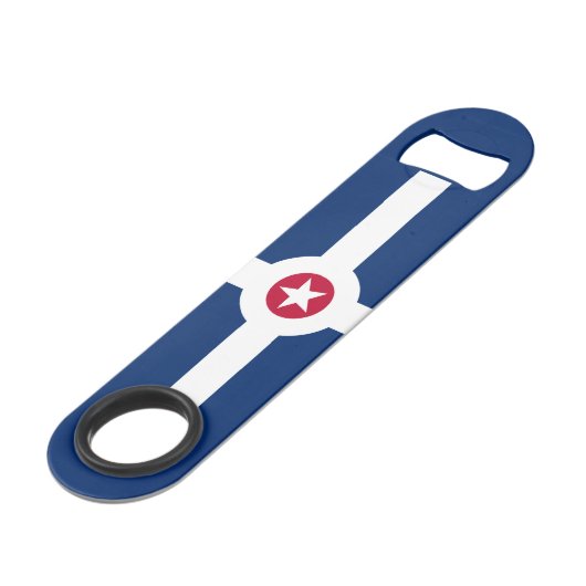 Flagge von Indianapolis, Indiana-Bar-Schlüssel Speed Flaschenöffner (Vorderseite Schrägansicht)