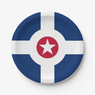 Flagge von Indianapolis, Indiana Papierplatten Pappteller