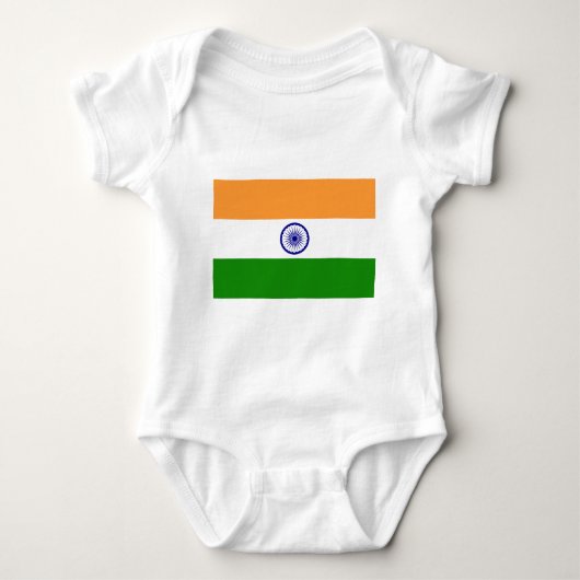 Flagge von Indien - तिरंगा - भारतकाध्वज Baby Strampler (Vorderseite)