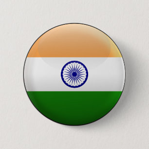 Flagge von Indien Button