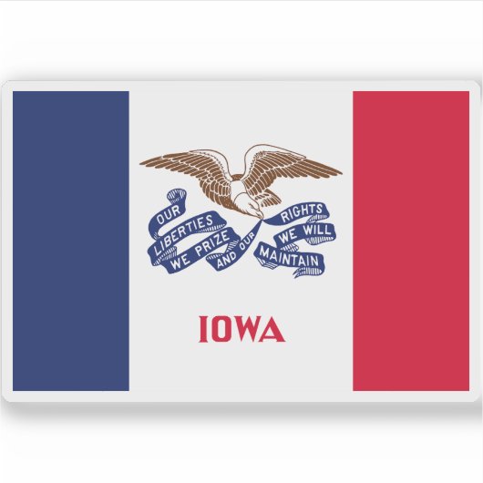 Flagge von Iowa Aufkleber (Vorderseite)