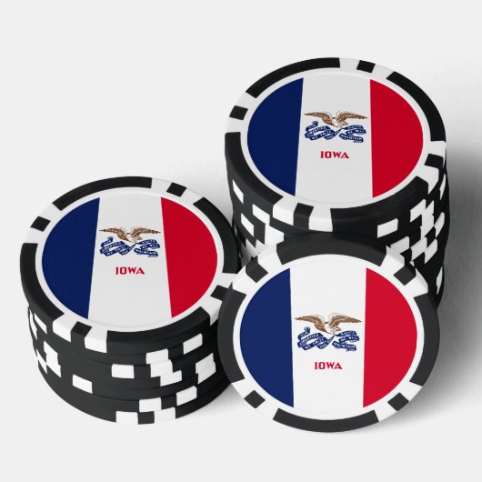Flagge von Iowa Pokerchips (Stapel)