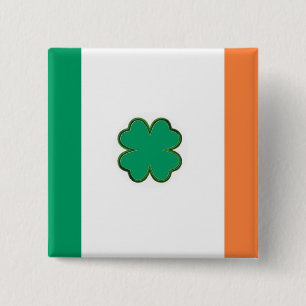 Flagge von Irland-Kleeblatt Button
