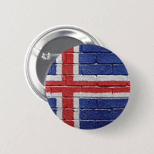 Flagge von Island Button (Vorne & Hinten)