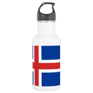 Flagge von Island Edelstahlflasche