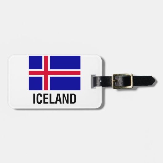 FLAGGE von ISLAND Gepäckanhänger (Vorderseite horizontal)