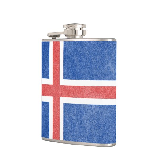 Flagge von Island Grunge Flachmann (Links)