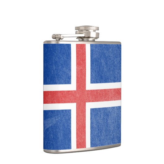 Flagge von Island Grunge Flachmann (Rechts)