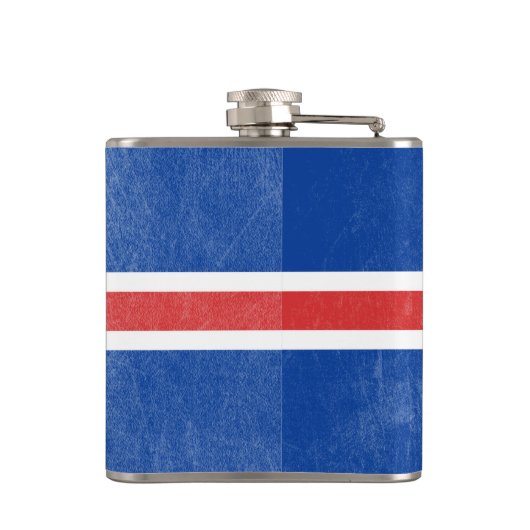 Flagge von Island Grunge Flachmann (Rückseite)