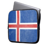 Flagge von Island Grunge Laptopschutzhülle (Vorderseite Links)