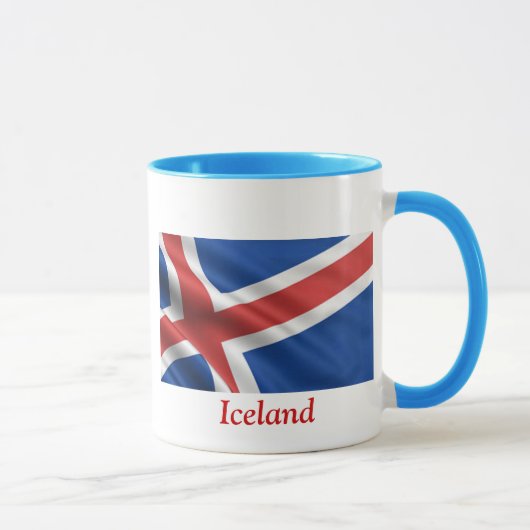 Flagge von Island Tasse (Rechts)