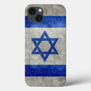 Flagge von Israel mit abgenutzten retro Vintagen iPhone 13 Hülle