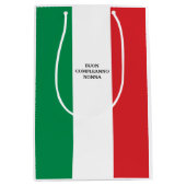 Flagge von Italien Buon Compleanno oder Benutzerde Mittlere Geschenktüte (Vorderseite)