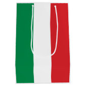 Flagge von Italien Buon Compleanno oder Benutzerde Mittlere Geschenktüte (Rückseite)