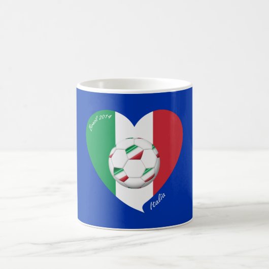 Flagge von ITALIEN FUSSBALL und Nationalelfe 2014 Kaffeetasse (Mittel)