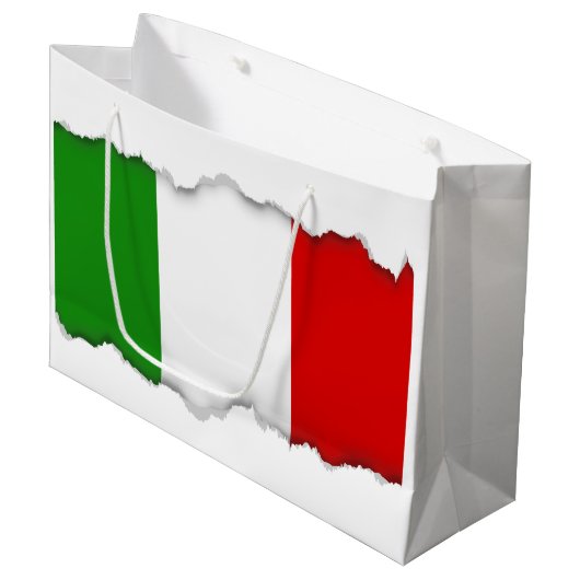 Flagge von Italien Große Geschenktüte (Vorderseite Schrägansicht)