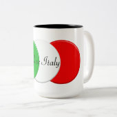 Flagge von Italien. I Liebe Italien Zweifarbige Tasse (VorderseiteRechts)