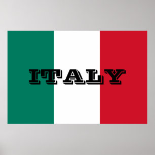 Flagge von Italien Italien italienisches IL Poster