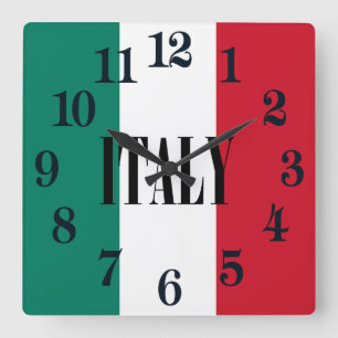 Flagge von Italien Italien italienisches IL Quadratische Wanduhr