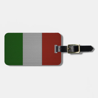 Flagge von Italien mit Kohlenstoff-Faser-Effekt Gepäckanhänger