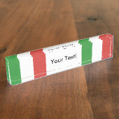 Flagge von Italien Namensplakette (Seite)