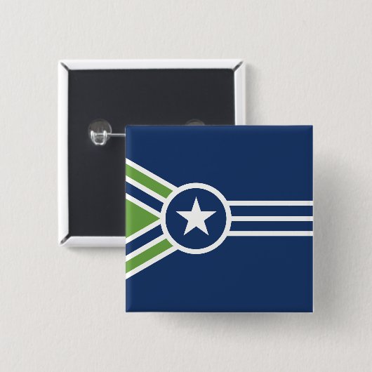 Flagge von Jackson, Tennessee Button (Vorne & Hinten)