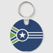 Flagge von Jackson, Tennessee Schlüsselanhänger (Rückseite)