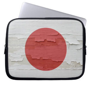 Flagge von Japan verwitterte Farbe Laptopschutzhülle