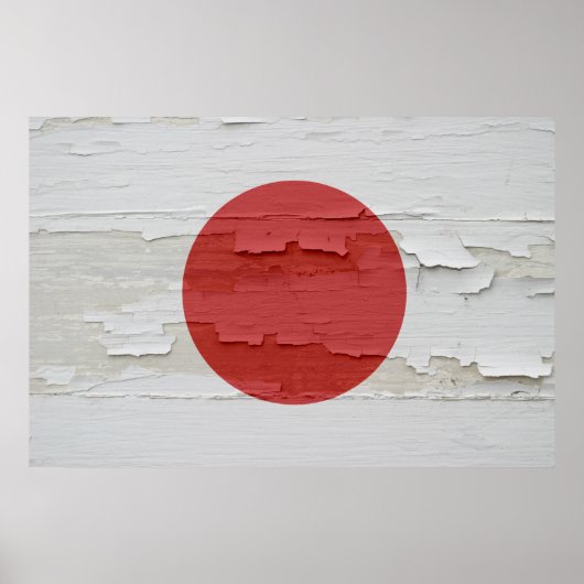 Flagge von Japan verwitterte Farbe Poster (Vorne)