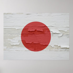 Flagge von Japan verwitterte Poster