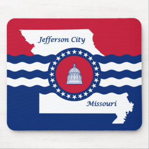 Flagge von Jefferson City, Missouri Mousepad