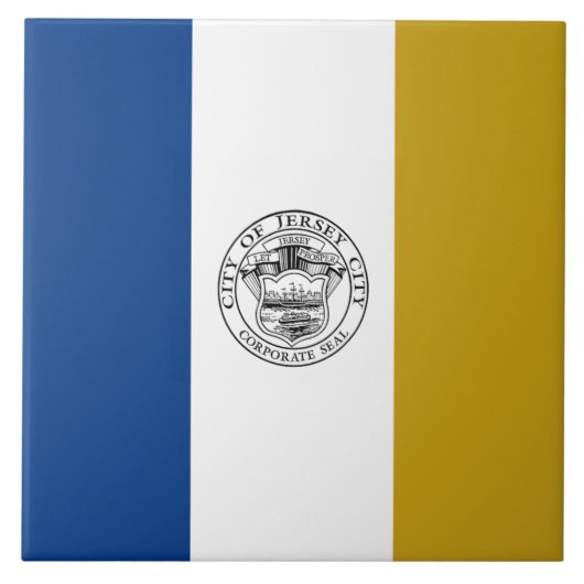 Flagge von Jersey City (New Jersey) Fliese (Vorderseite)